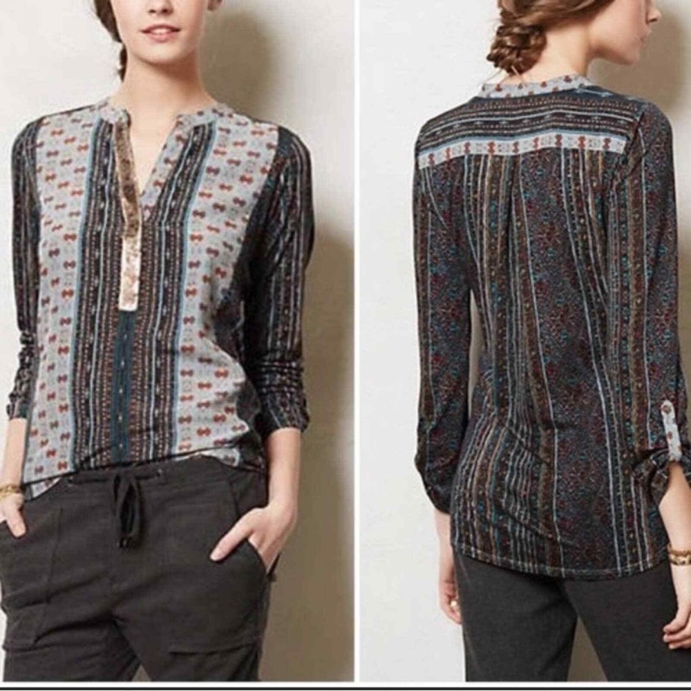 Anthropologie Tiny Devas Sequin Popover Tunic Blo… - image 1